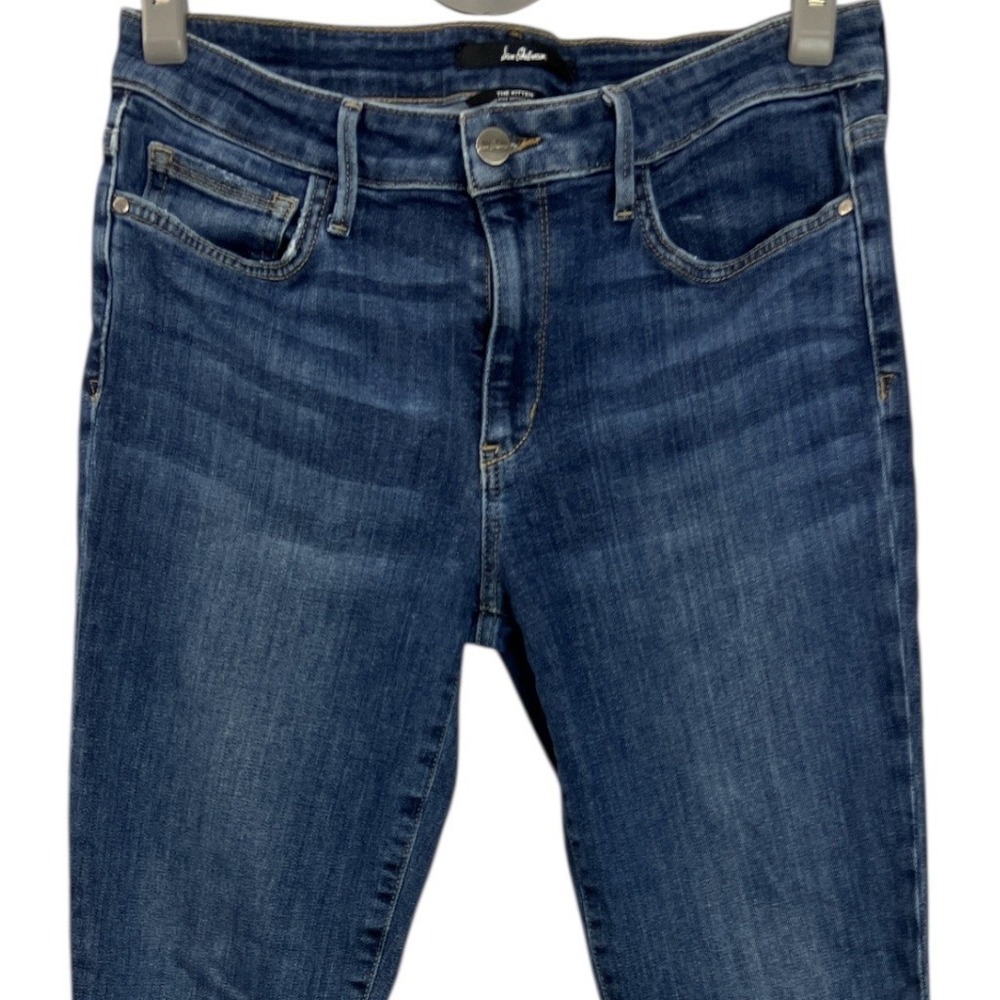 Sam Edelman The Kitten Mid Rise‎ Skinny Ankle Jeans Dark Wash Frayed Hem Size 10 - Picture 7 of 9